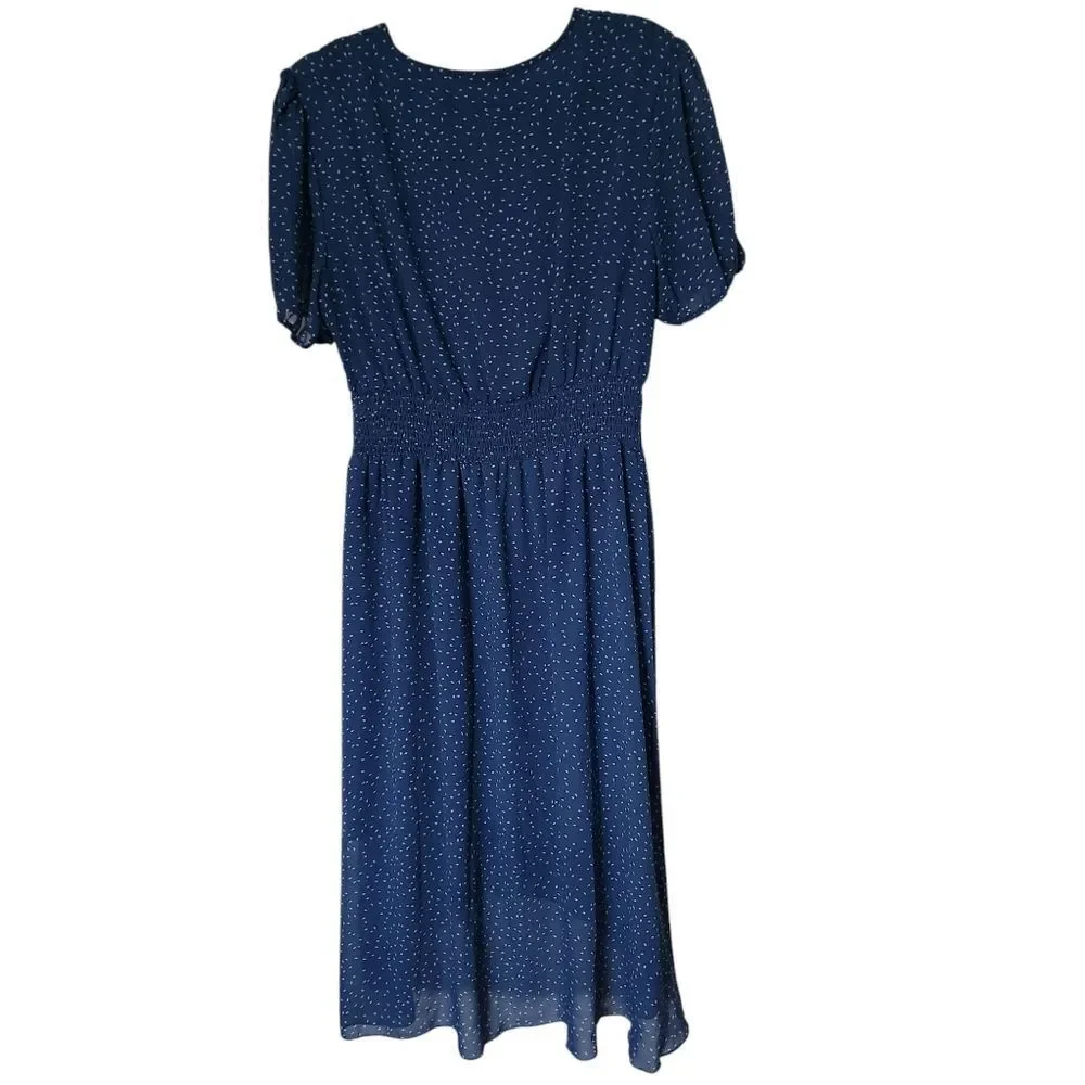 Fashion Womens Midi Hi-low V-Neck Lined Patterned Dress Size XL